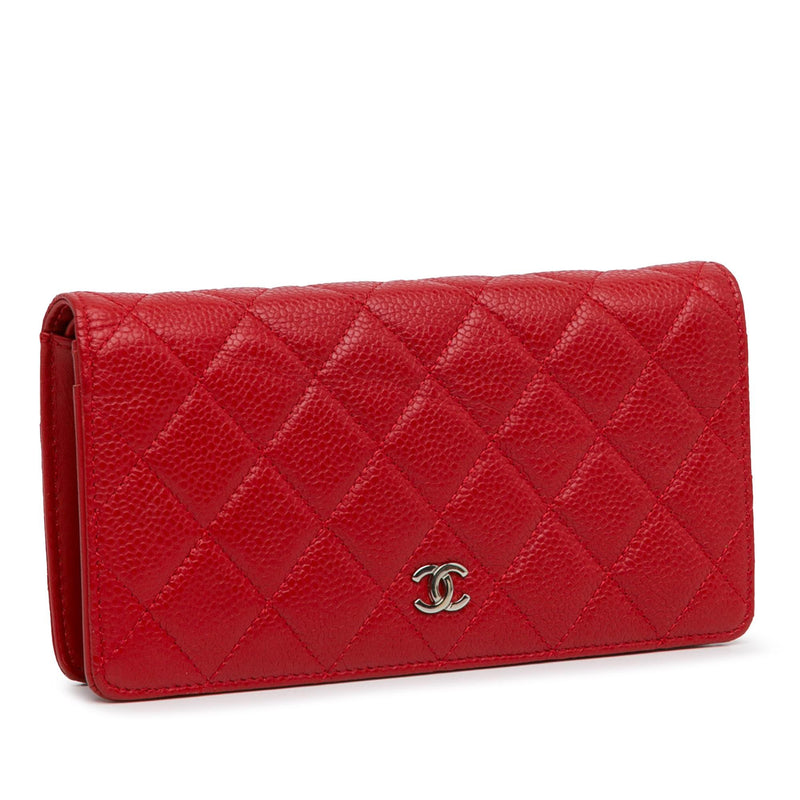 Chanel Quilted Caviar L Yen Bifold Long Wallet (SHG-GP94qH)