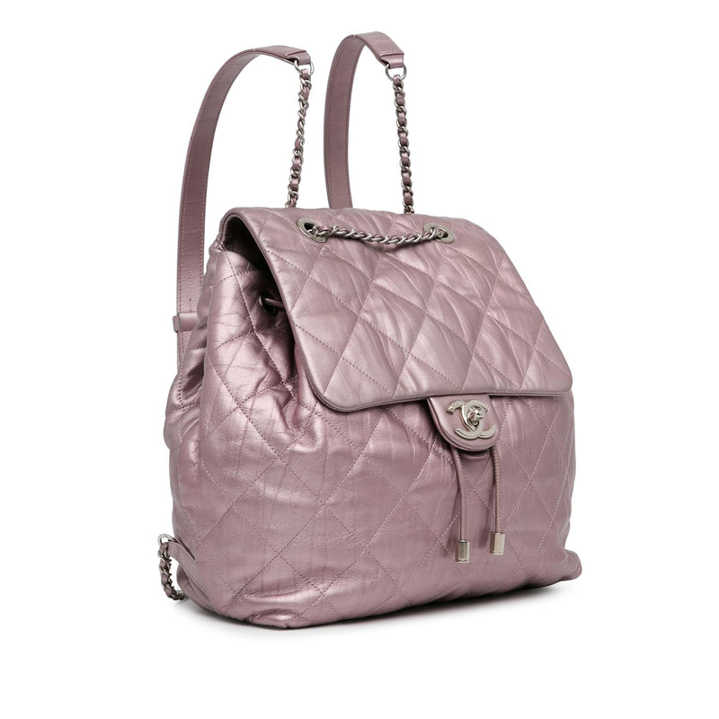 Chanel Quilted Iridescent Calfskin Ground Control Backpack (SHG-4SwIEn)