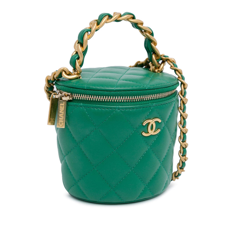 Chanel Quilted Lambskin Afternoon Tea Vanity Case with Chain (SHG-L7I6zs)