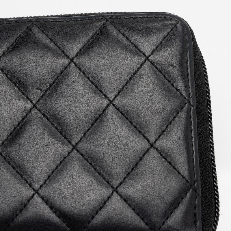 Chanel Quilted Lambskin Ligne Cambon Zip Mini Pouch (SHF-15996