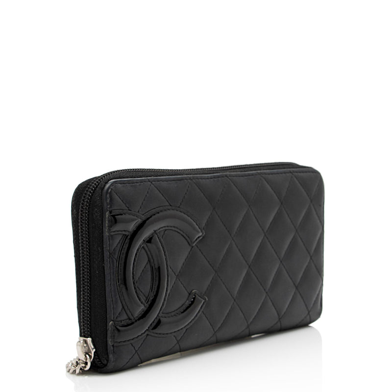 Chanel Boy Zipped Coin Purse Quilted Lambskin Gold-tone Black in Lambskin  with Gold-tone - US