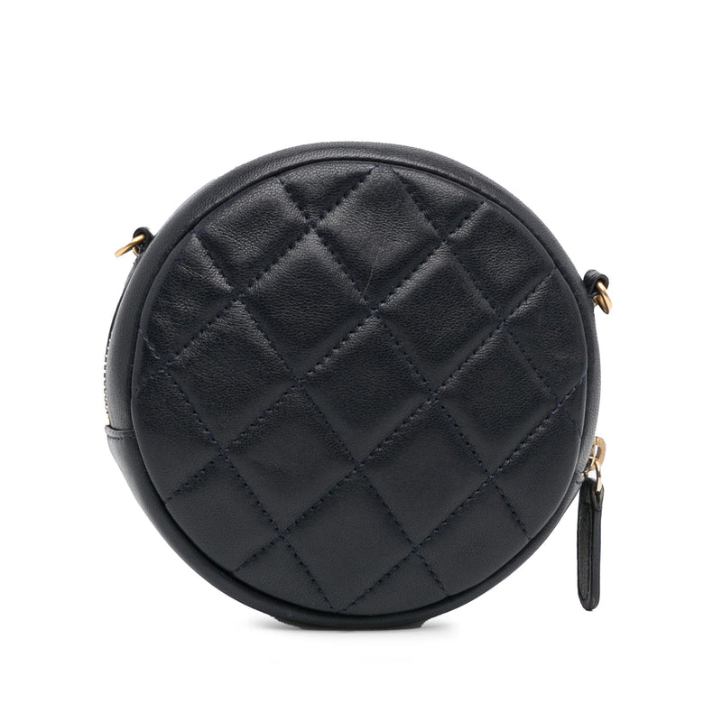 Chanel Quilted Lambskin Lucky Charms Round Clutch with Chain (SHG-OY6cPQ)