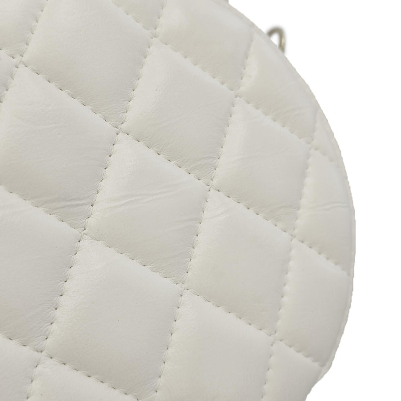 Chanel Quilted Lambskin Pearl Crush Round Clutch with Chain (SHG-SbdIV9)