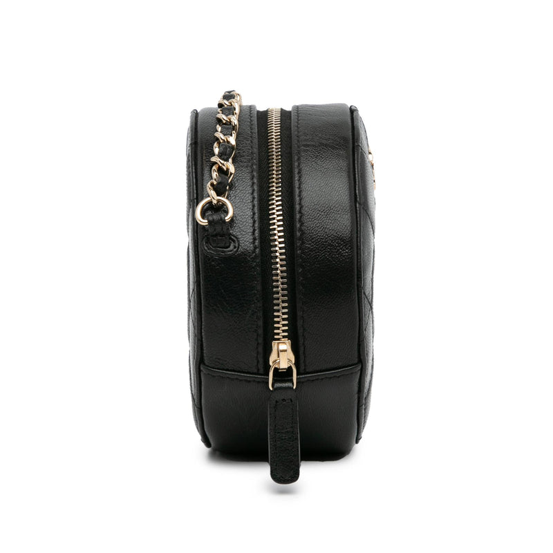 Chanel Quilted Lambskin Round Crossbody (SHG-sFX786)