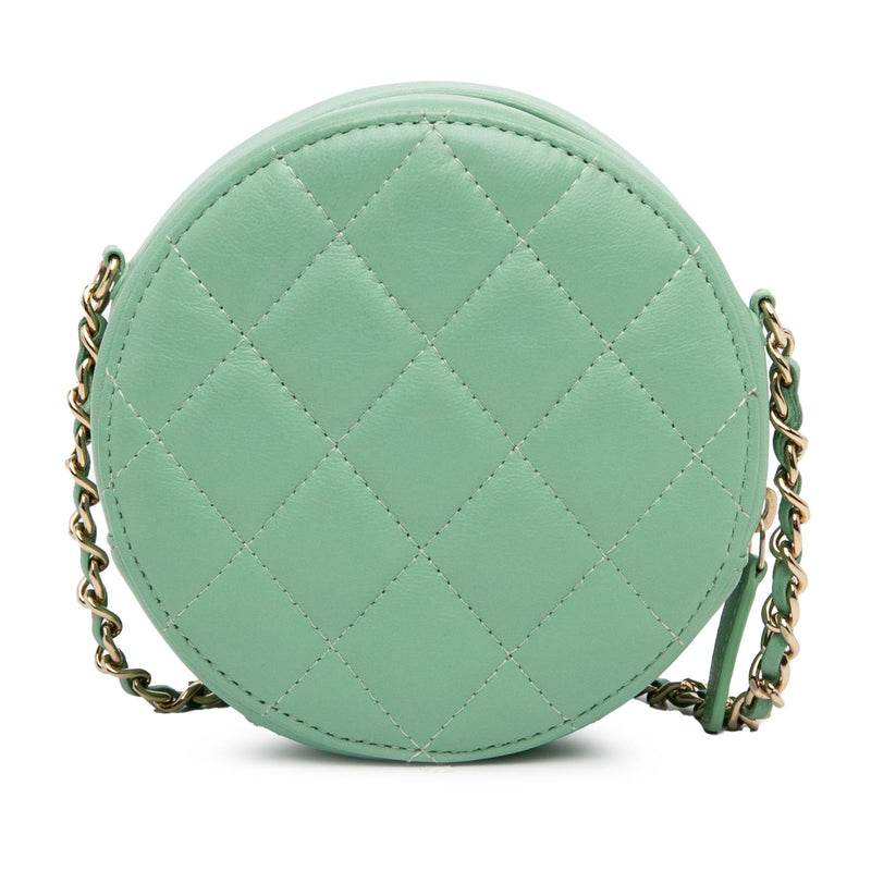 Chanel Quilted Lambskin Round Crossbody (SHG-WBU4Wu)