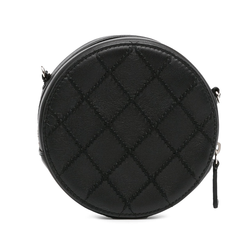 Chanel Quilted Lambskin Ultimate Stitch Round Clutch with Chain (SHG-W0N9sw)