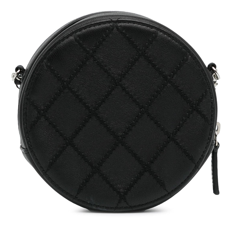 Chanel Quilted Lambskin Ultimate Stitch Round Clutch with Chain (SHG-BLUPE1)