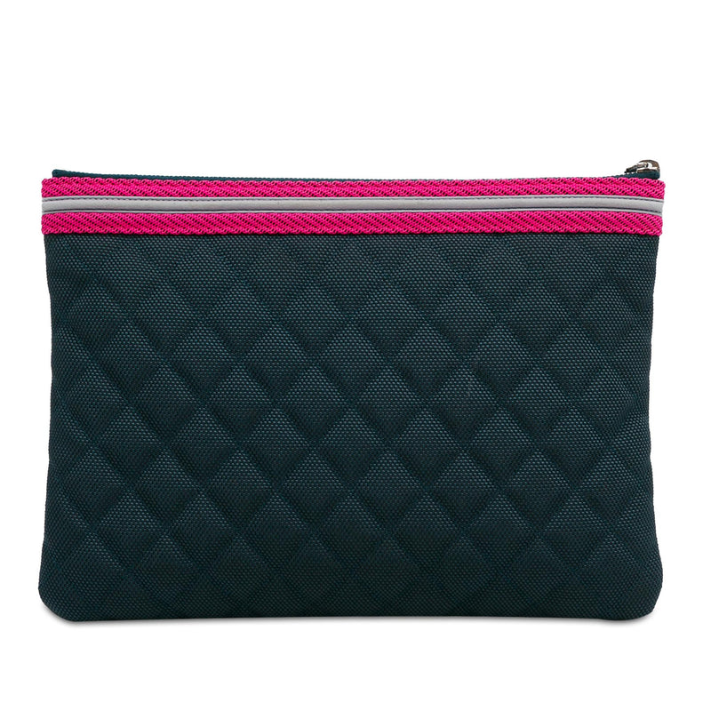 Chanel Quilted Nylon Fluo Boy O Case Clutch (SHG-4cUU3k)