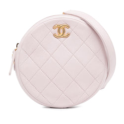 Chanel Quilted Patent Round Clutch with Chain (SHG-Hh0oWh)