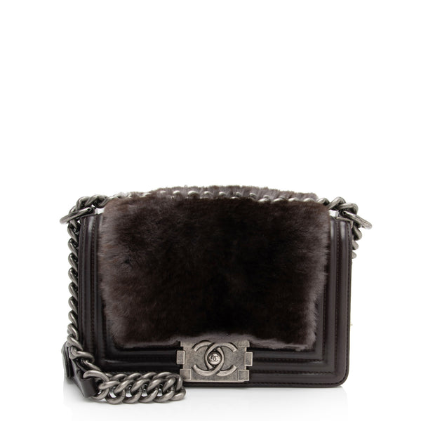 Chanel Rabbit Fur Small Boy Bag (SHF-6aZlP5)