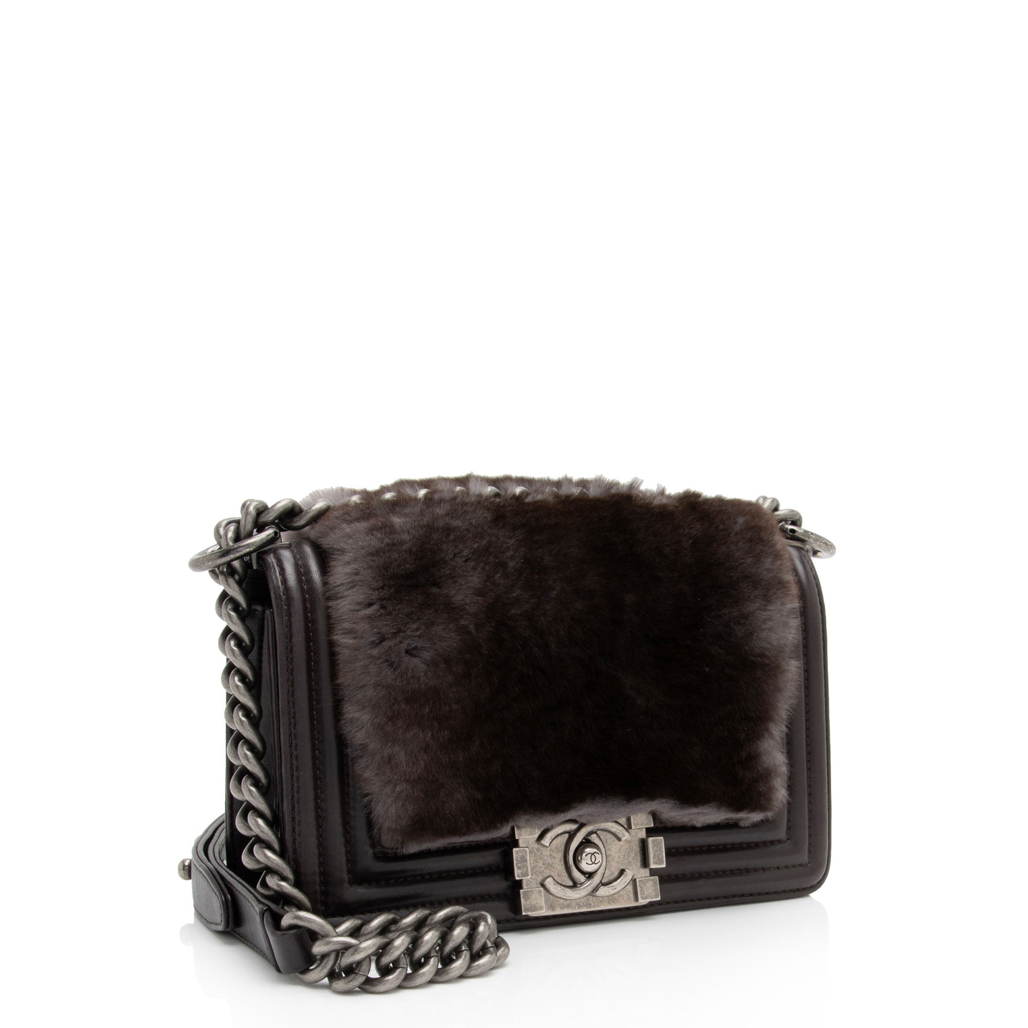 Chanel Rabbit Fur Small Boy Bag (SHF-6aZlP5)