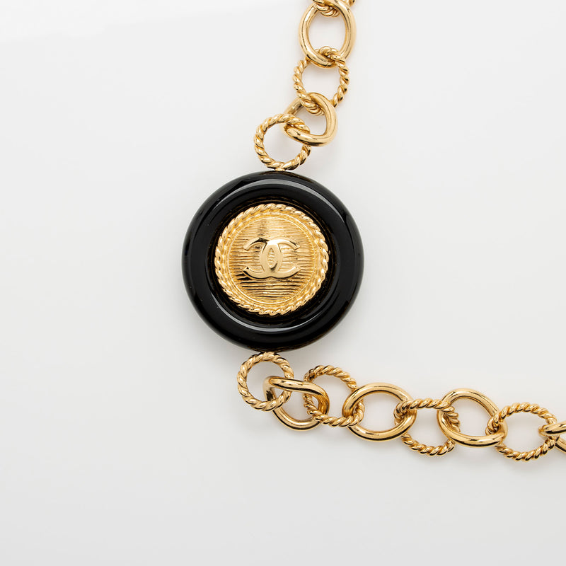 Chanel Resin CC Medallion Paris-Hamburg Long Station Necklace (SHF-40ehZw)