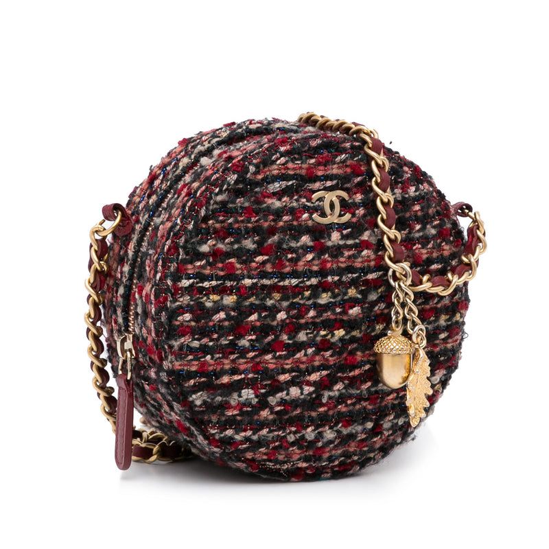 Chanel Round As Earth Tweed Crossbody Bag Multicolor