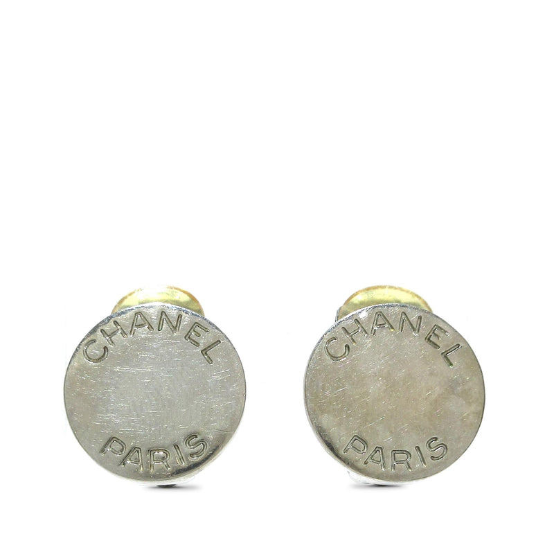 Chanel Round Logo Clip On Earrings (SHG-4EeZWg)