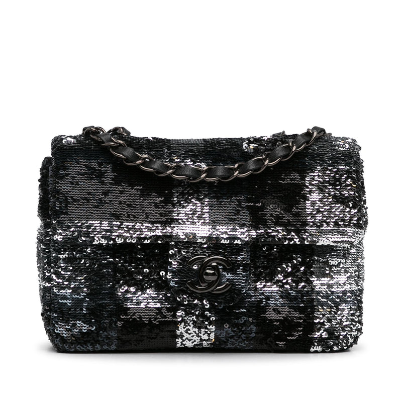 Chanel Sequin Plaid Single Flap (SHG-Ckya33)