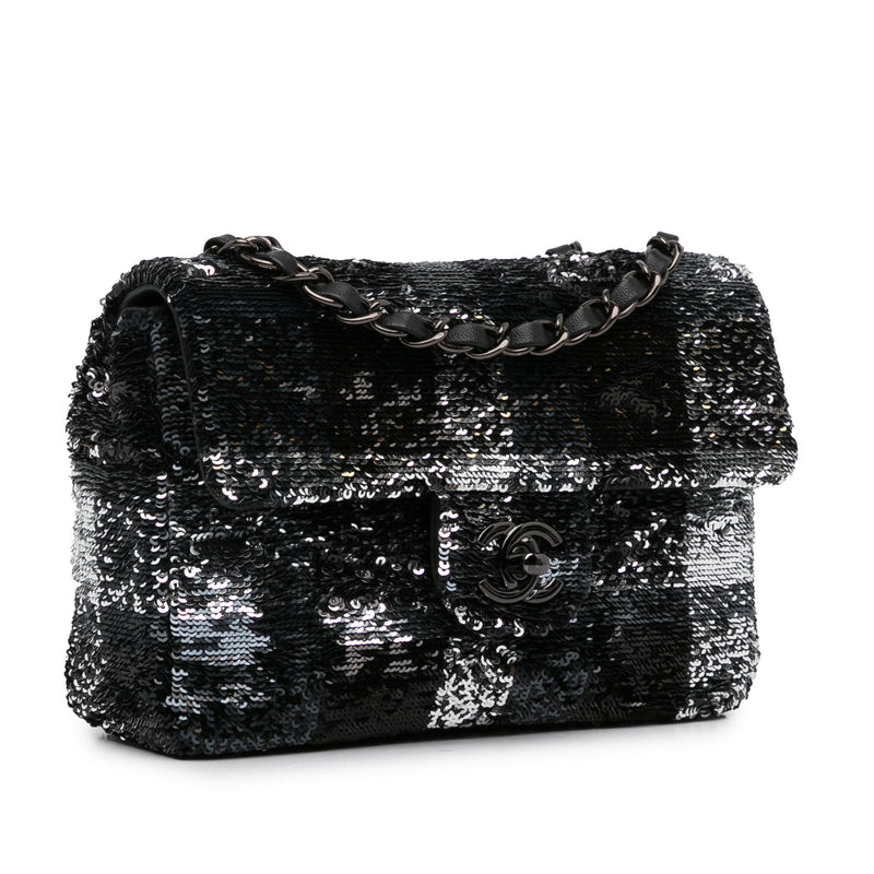 Chanel Sequin Plaid Single Flap (SHG-Ckya33)