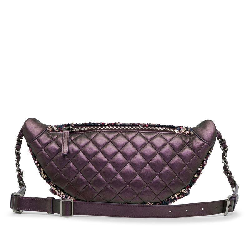 Chanel Sequin and Metallic Lambskin Belt Bag (SHG-8A8QLt)