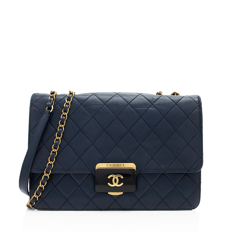 Chanel Sheepskin Beauty Lock Medium Flap Bag (SHF-2vXxjF)