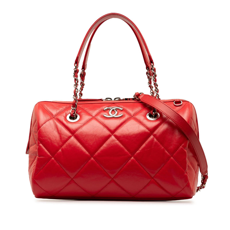 Chanel Small Aged Calfskin Express Bowling Satchel (SHG-8OoLC3)