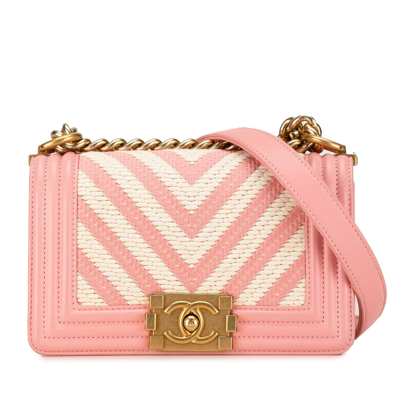 Chanel Small Braided Chevron Boy Flap (SHG-C7kagE)