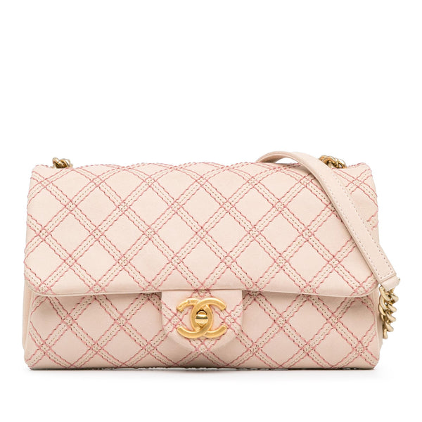 Chanel Small Calfskin Triple Stitched Flap (SHG-MqcPxP)