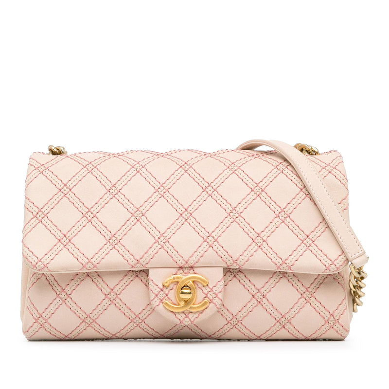 Chanel Small Calfskin Triple Stitched Flap (SHG-MqcPxP)