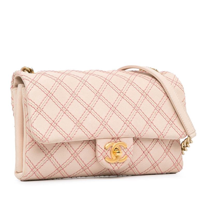 Chanel Small Calfskin Triple Stitched Flap (SHG-MqcPxP)