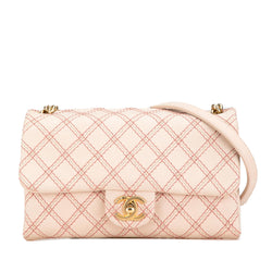 Chanel Small Calfskin Triple Stitched Flap (SHG-ipz6QD)