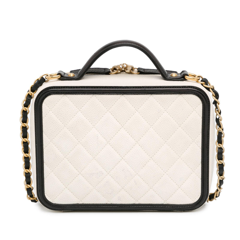 Chanel Small Caviar CC Filigree Vanity Case (SHG-fHirT4)