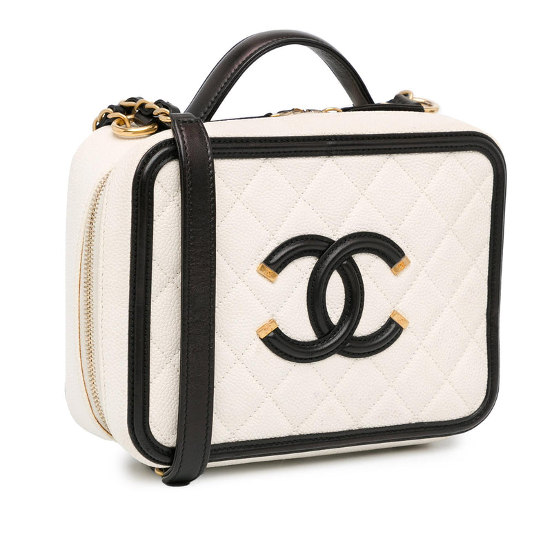 Chanel Small Caviar CC Filigree Vanity Case (SHG-fHirT4)