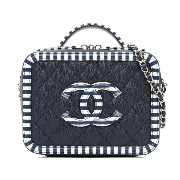 Chanel Small Caviar CC Filigree Vanity Case (SHG-8go1HA)