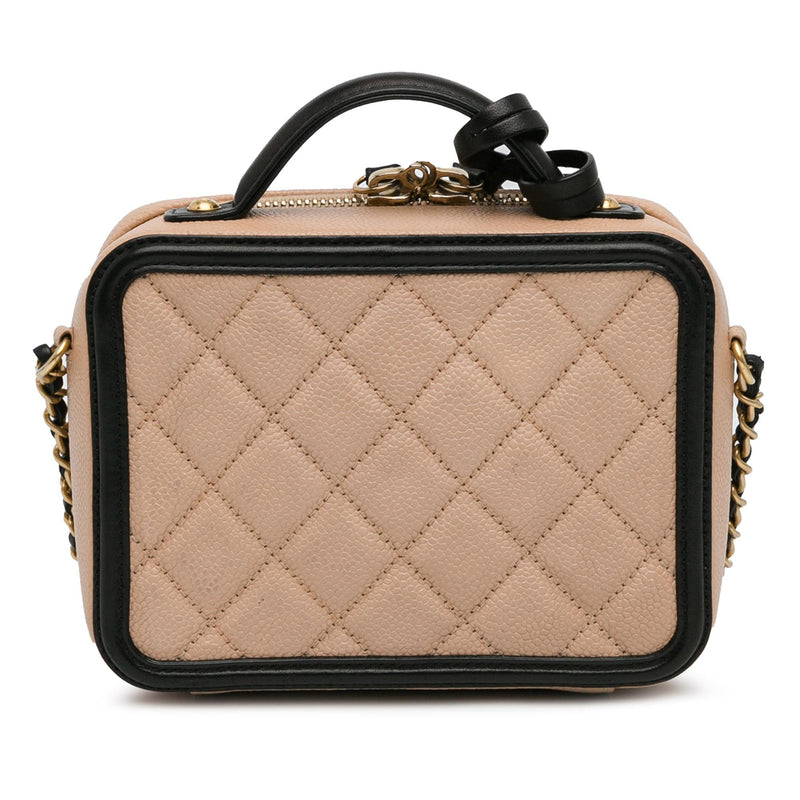 Chanel Small Caviar CC Filigree Vanity Case (SHG-mliWa1)