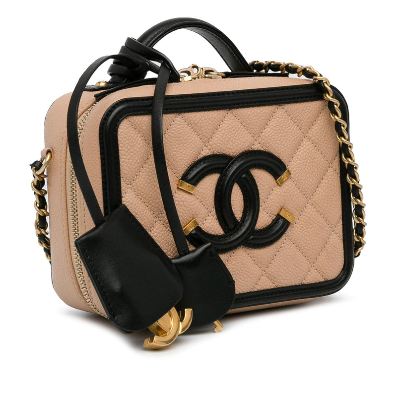 Chanel Small Caviar CC Filigree Vanity Case (SHG-mliWa1)