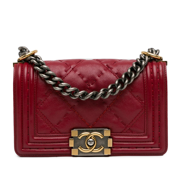 Chanel Small Grained Calfskin Boy Double Stitch Flap (SHG-5sJFKX)