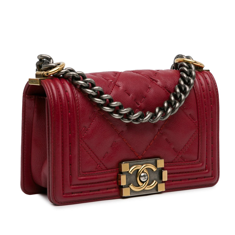 Chanel Small Grained Calfskin Boy Double Stitch Flap (SHG-5sJFKX)