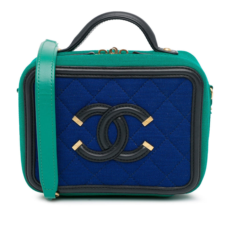 Chanel Small Jersey CC Filigree Vanity Case (SHG-zkvIpb)