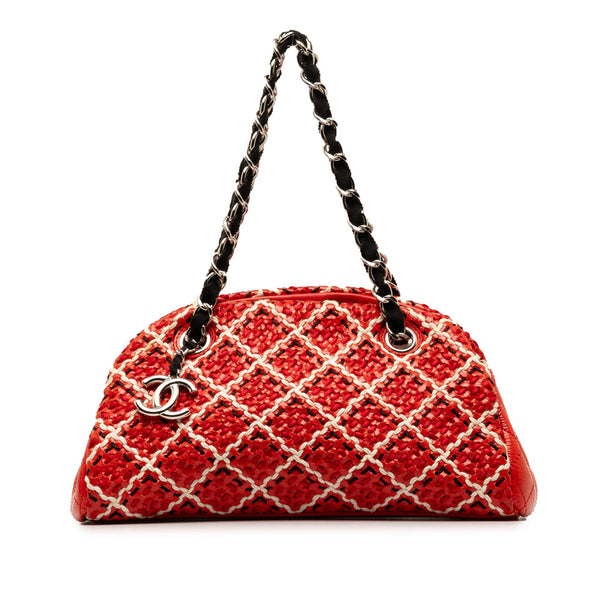 Chanel Small Patent Stitch Just Mademoiselle Bowling Bag (SHG-khBnsf)