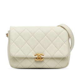 Chanel Small Quilted Caviar Chain Melody Flap (SHG-NPPNU4)