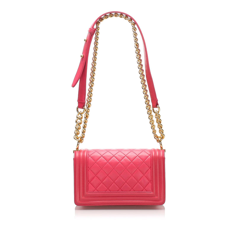 Chanel Small Quilted Lambskin Boy Bag (SHG-sr5fAL)