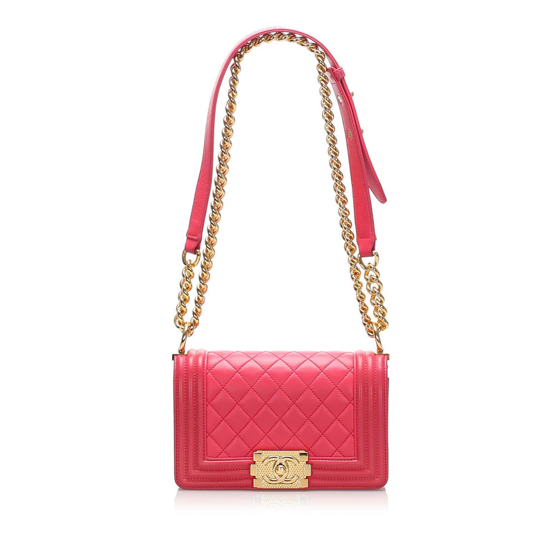 Chanel Small Quilted Lambskin Boy Bag (SHG-sr5fAL)