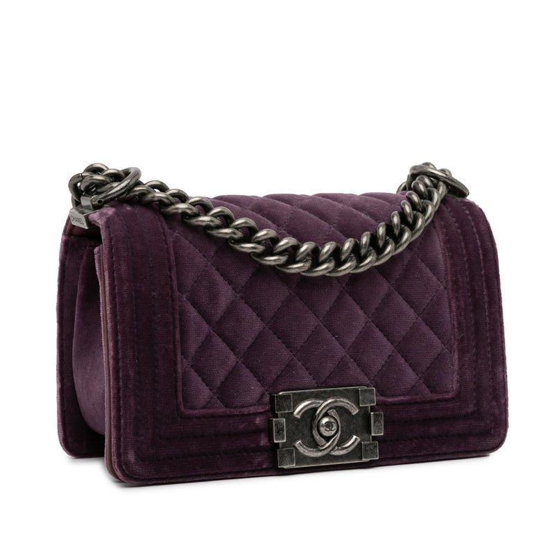 Chanel Small Velvet Boy Flap Bag (SHG-rAA1LD)