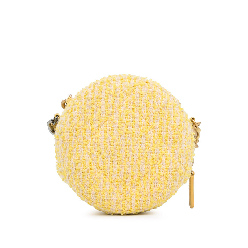 Chanel Tweed 19 Round Clutch with Chain (SHG-9fV90G)