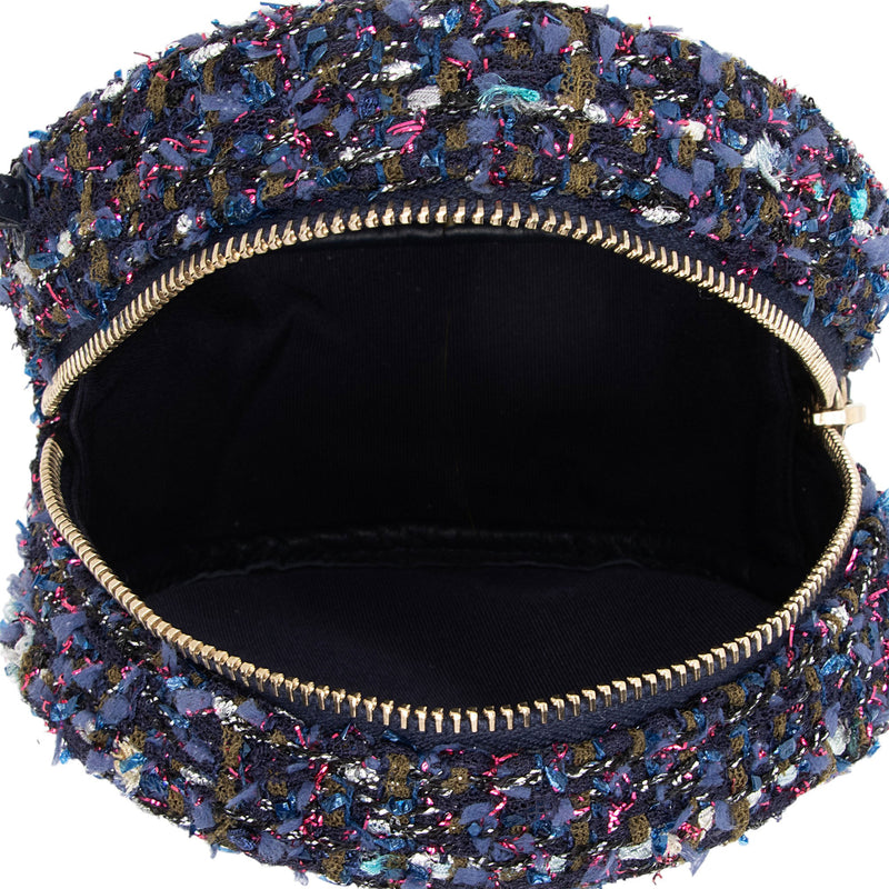 Chanel Tweed CC Round Clutch with Chain (SHF-0db1M1)