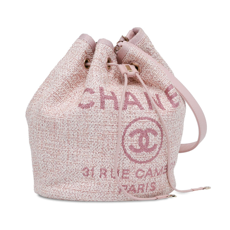 Chanel Tweed Deauville Drawstring Bucket Bag (SHG-2B1zbV)