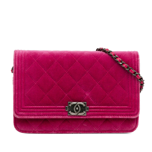 Chanel Velvet Boy Wallet On Chain (SHG-p9WVfn)