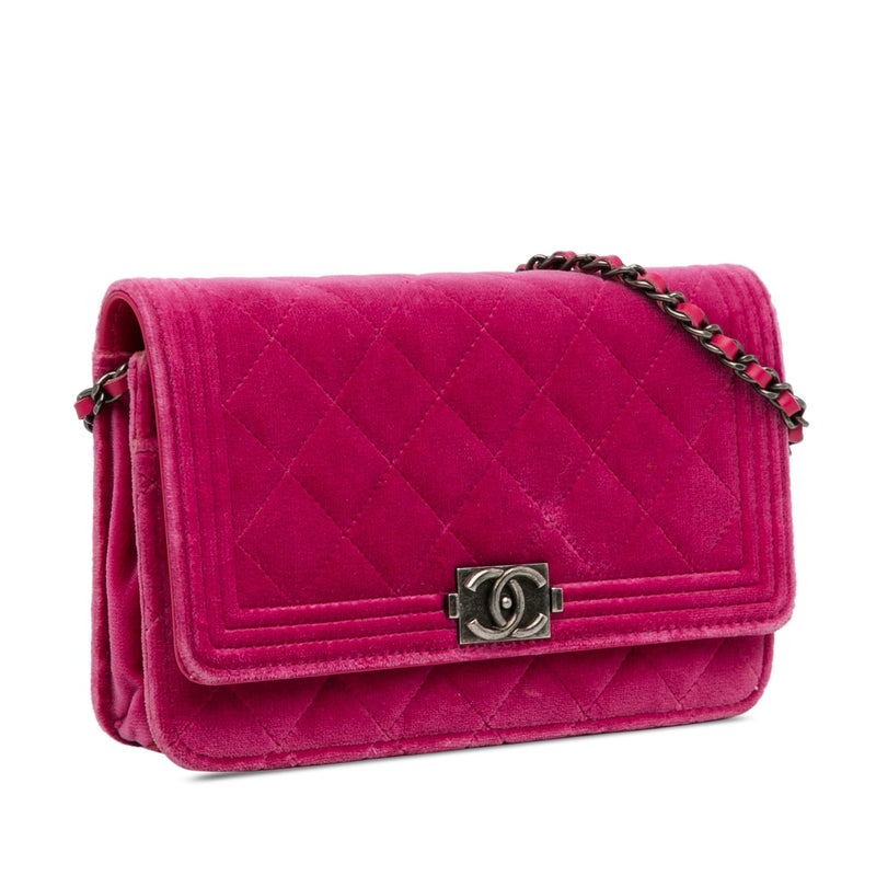 Chanel Velvet Boy Wallet On Chain (SHG-p9WVfn)