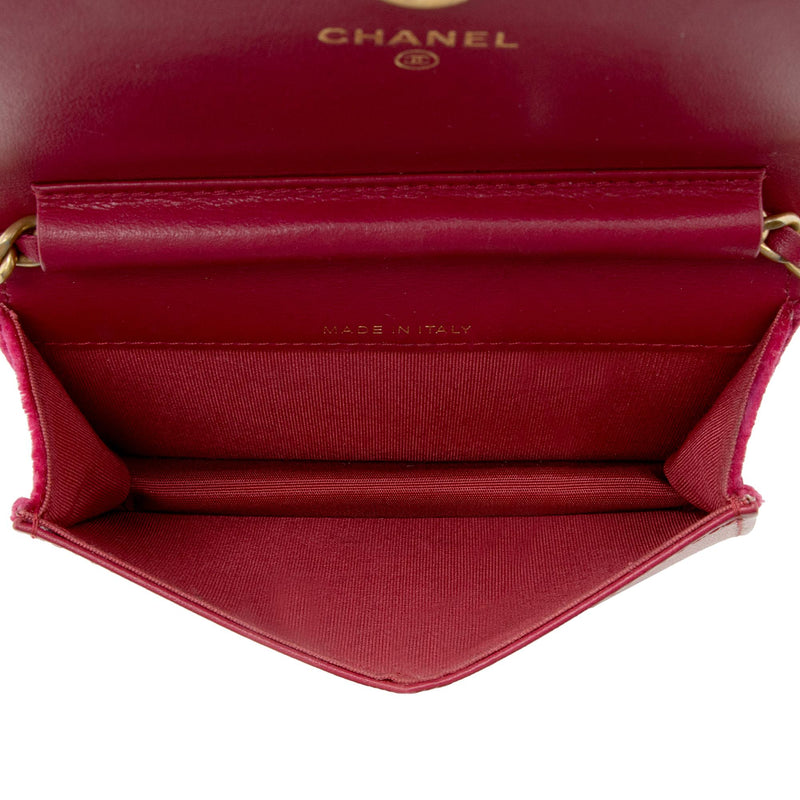 Chanel Velvet Camellia Flap Coin Purse on Chain (SHF-22731) – LuxeDH