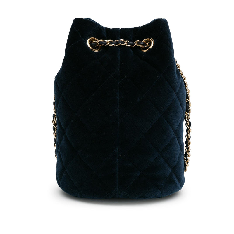 Chanel Velvet Crystal Pearl Crush Bucket Bag (SHG-ZkZa1i)