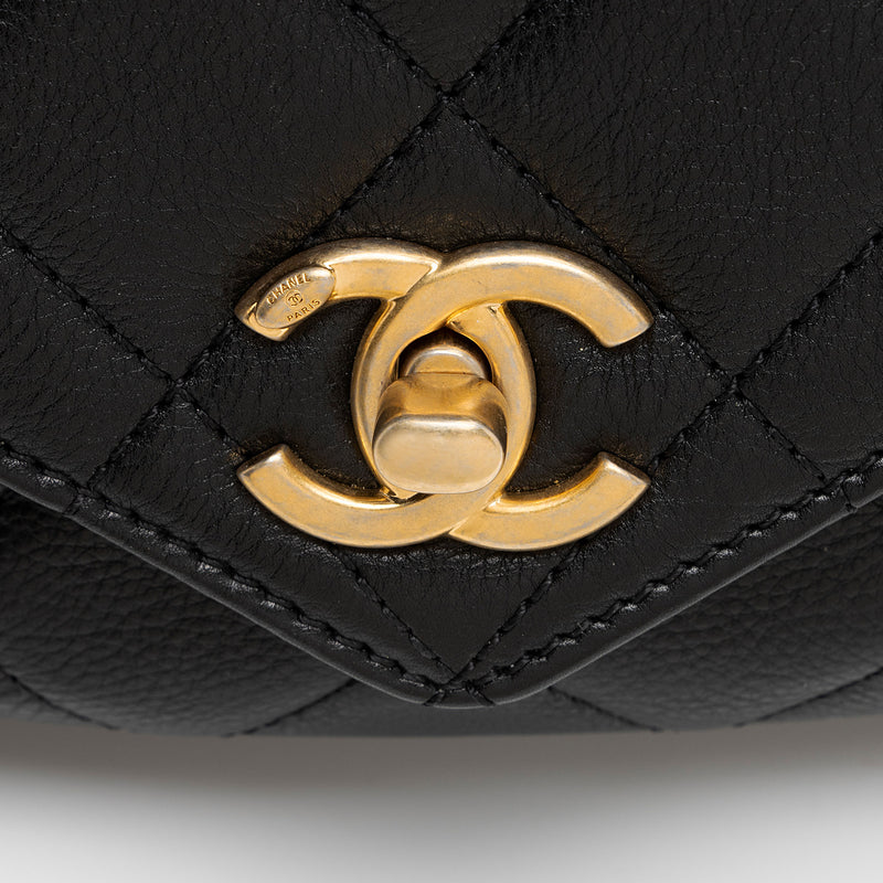 Chanel Calfskin Quilted Carry With Chic Flap Waist Bag (SHF-zM1SNQ)