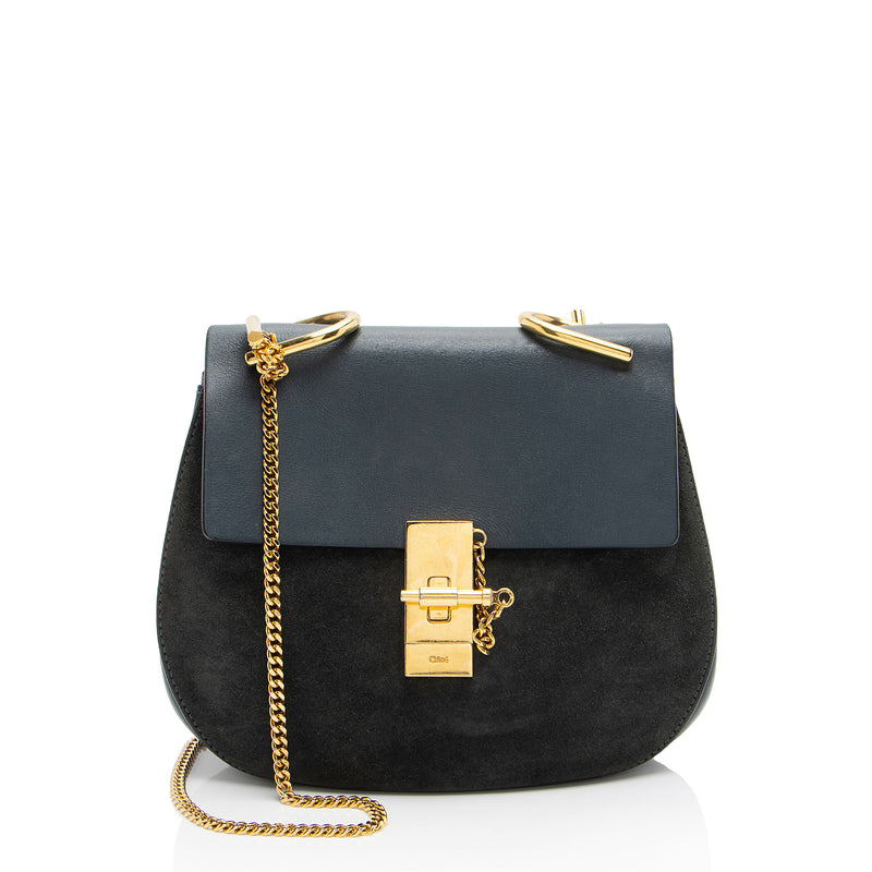 Chloe Lambskin Suede Drew Small Shoulder Bag (SHF-wJkGj5)